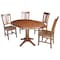 International Concepts Round 36 in Round Extension Dining Table with 4 RTA Chairs, Espresso, 36 in W, 48 in L, 30.1 in H K581-36RXT-27B-C10-4 - alternate 1